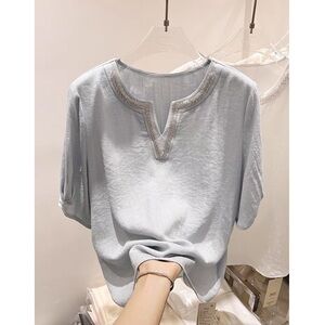 Elegant Light Blue Women's Top